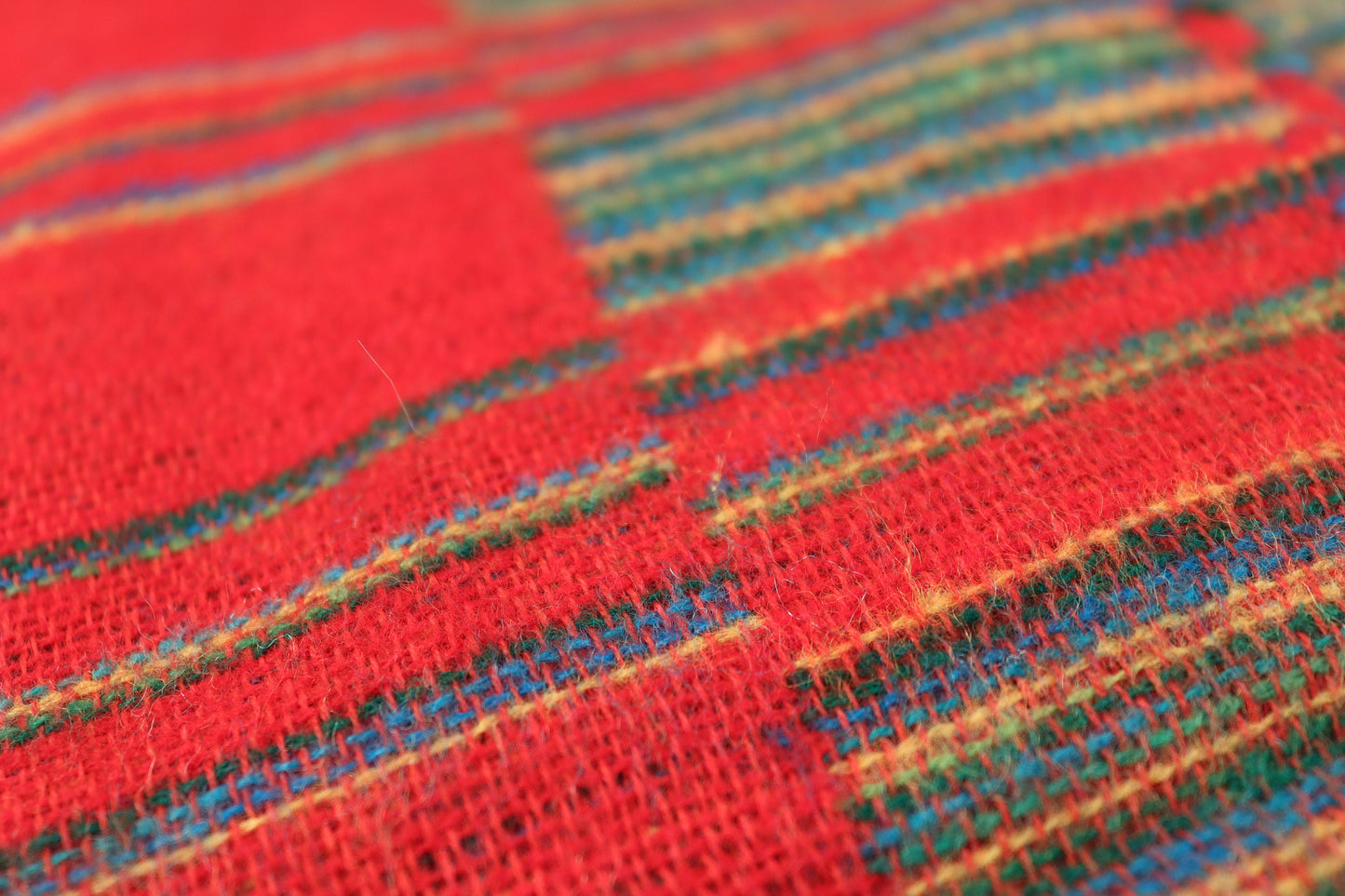 Blanket Scarf / Shawl / Throw - Red Striped - Bare Canvas