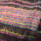 Blanket Scarf / Shawl / Throw - Black and Multi Coloured Striped - Bare Canvas