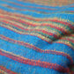 Blanket Scarf / Shawl / Throw - Turquoise Blue and Yellow Striped - Bare Canvas