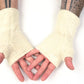 Fleece Lined Knitted Wrist Warmers - Cream - Bare Canvas