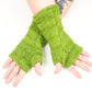 Fleece Lined Knitted Wrist Warmers - Green - Bare Canvas