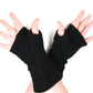 Fleece Lined Knitted Wrist Warmers - Black - Bare Canvas