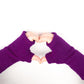 Fleece Lined Knitted Wrist Warmers - Purple - Bare Canvas