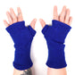Fleece Lined Knitted Wrist Warmers - Blue - Bare Canvas