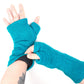 Fleece Lined Knitted Wrist Warmers - Turquoise - Bare Canvas