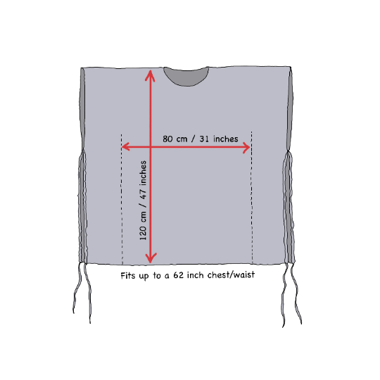 Long Summer Poncho Tie-Dye Dress / Top - Burnt-Orange Rainbow - Bare Canvas