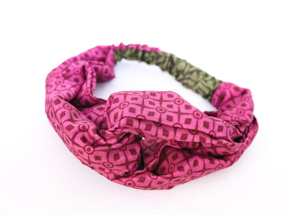 Recycled Sari Silk Headband - Twisted Centre - Bare Canvas