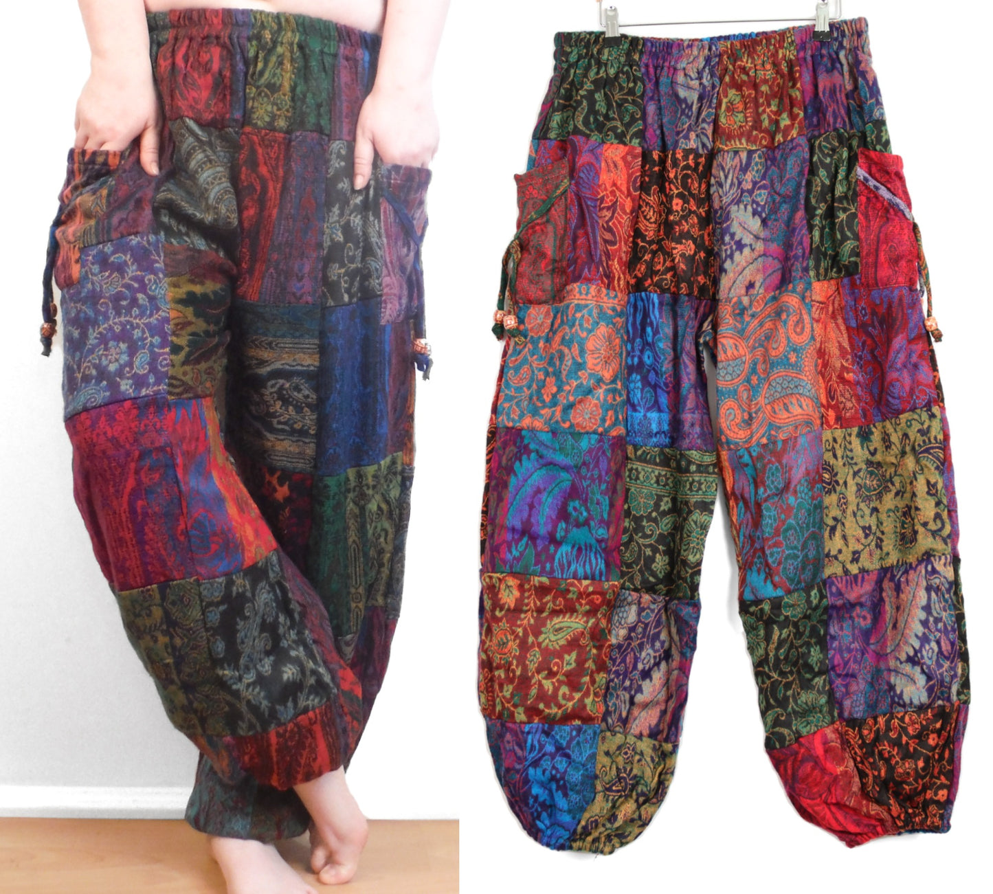 Pantalon patchwork en molleton douillet