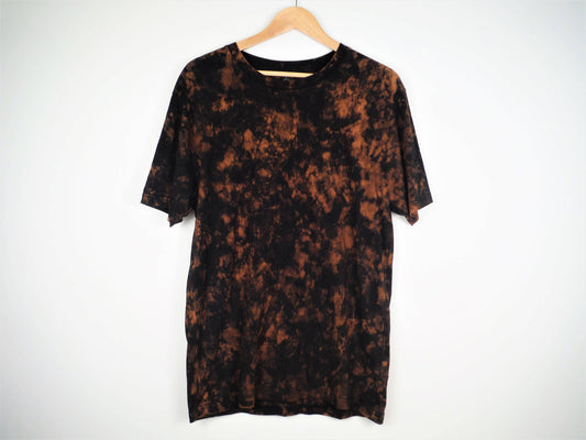 Camiseta de algodón orgánico teñida con lejía - Negro