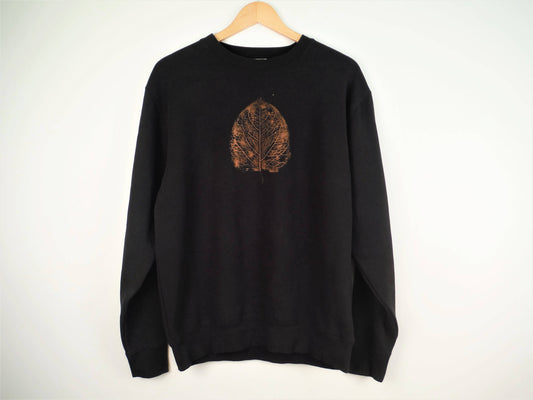 Leaf Bleach Print Sweatshirt - Black - Bare Canvas