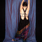 Half Tie-Dye Harem Dungarees - Black and Blueberry Purple - Bare Canvas