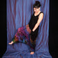 Half Tie-Dye Harem Dungarees - Black and Blueberry Purple - Bare Canvas