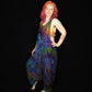 Tie-Dye Harem Dungarees - Mid-Blue Rainbow - Bare Canvas