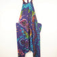 Tie-Dye Harem Dungarees - Mid-Blue Rainbow - Bare Canvas