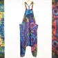 Tie-Dye Harem Dungarees - Mid-Blue Rainbow - Bare Canvas