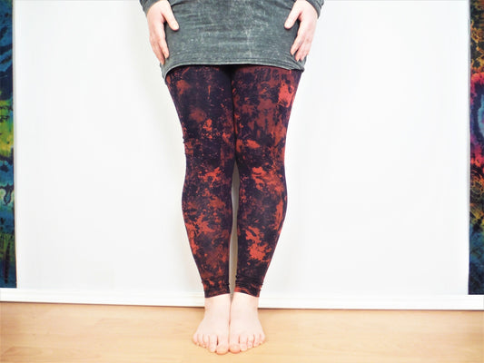 Hand Dyed Mottled Bleach Leggings - Navy - Bare Canvas