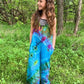Children's Tie-Dye Dungarees - Navy Blue Rainbow Age 3-4, 5-6, 7-8, 9-11, - Bare Canvas