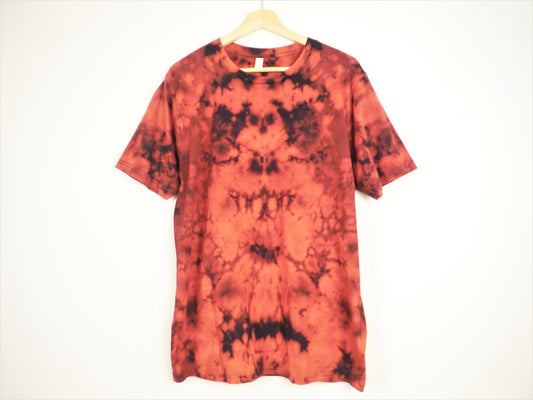 T-Shirt Bleach Teint sur Glace (Coton Biologique) - Marine / Rouge L