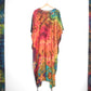 Robe / Haut Poncho Tie-Dye Long Été - Orange Arc-en-Ciel