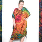 Robe / Haut Poncho Tie-Dye Long Été - Orange Arc-en-Ciel