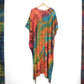 Robe / Haut Poncho Tie-Dye Long Été - Orange Arc-en-Ciel