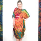 Robe / Haut Poncho Tie-Dye Long Été - Orange Arc-en-Ciel