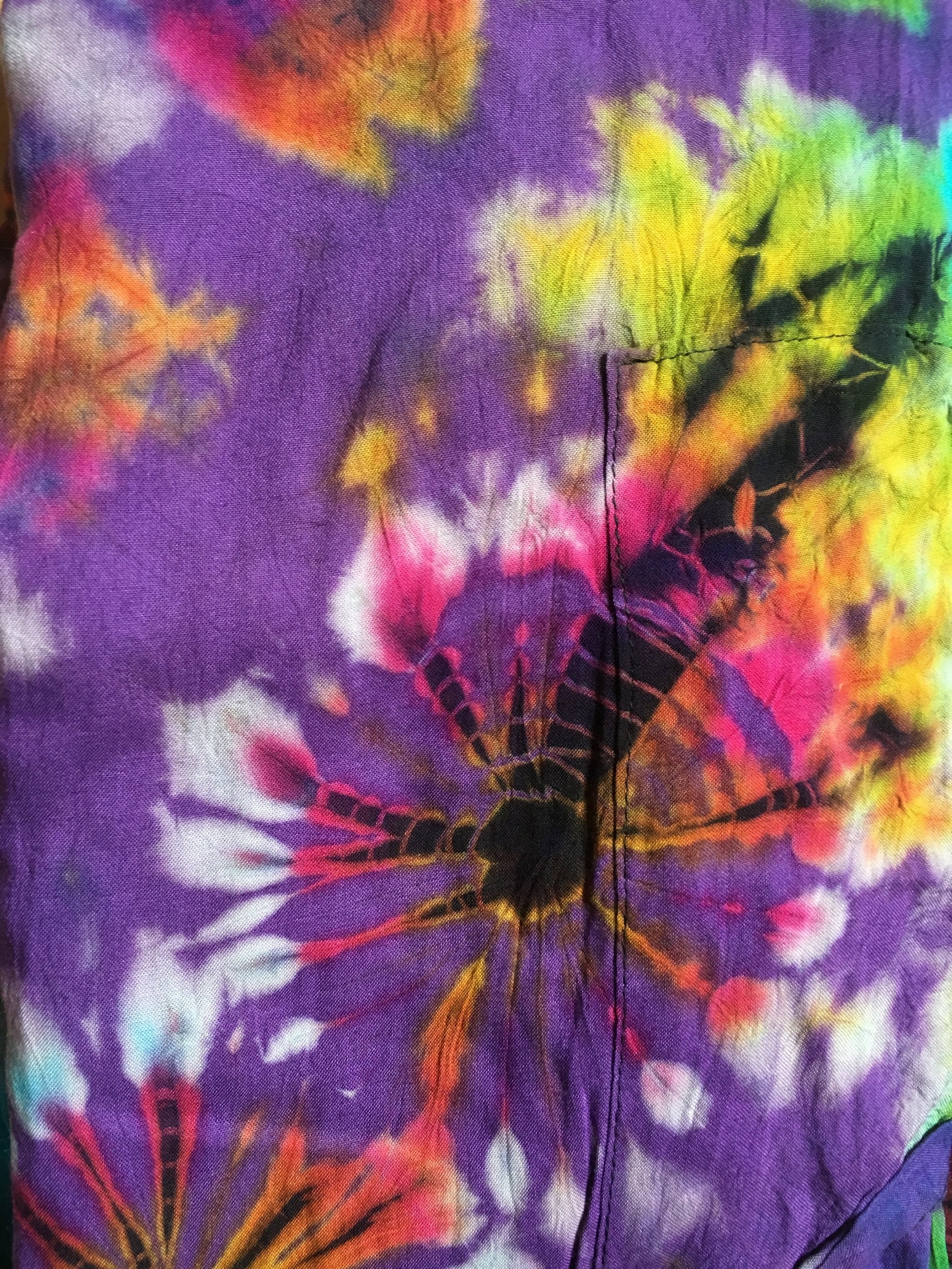 Tie Dye Dungarees - Purple Violet Rainbow - Bare Canvas