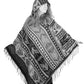 Hooded Blanket Poncho - Cream Blue Purple and Red Aztec