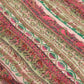 Hooded Blanket Poncho - Brown Cream Green and Pink Paisley Striped - Bare Canvas