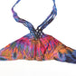 Tie-Dye Lattice Halter Neck Bikini Top - Purple Pink and Orange - Bare Canvas