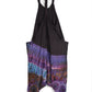 Half Tie-Dye Harem Dungarees - Black and Blueberry Purple - Bare Canvas